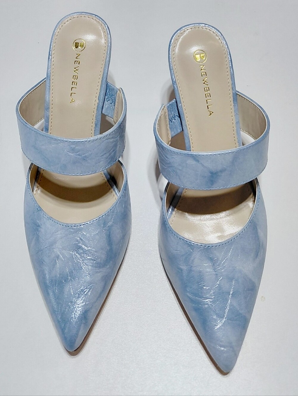 NEW BELLA Women's Light Blue  Pointed Toe Stiletto Mule Size 6